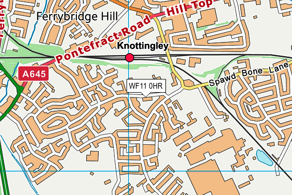 WF11 0HR map - OS VectorMap District (Ordnance Survey)