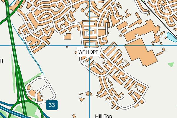 WF11 0PT map - OS VectorMap District (Ordnance Survey)