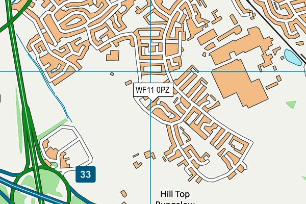 WF11 0PZ map - OS VectorMap District (Ordnance Survey)