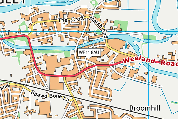 WF11 8AU map - OS VectorMap District (Ordnance Survey)