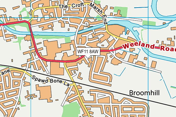 WF11 8AW map - OS VectorMap District (Ordnance Survey)