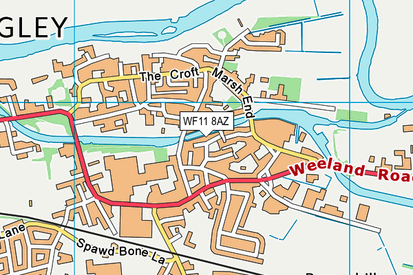 WF11 8AZ map - OS VectorMap District (Ordnance Survey)