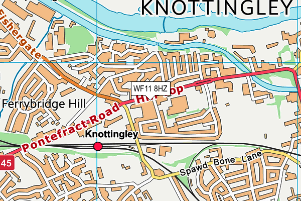 WF11 8HZ map - OS VectorMap District (Ordnance Survey)