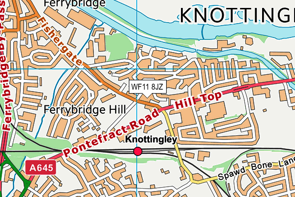 WF11 8JZ map - OS VectorMap District (Ordnance Survey)