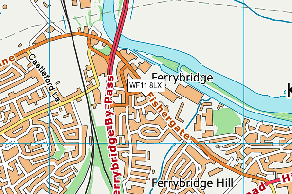 WF11 8LX map - OS VectorMap District (Ordnance Survey)