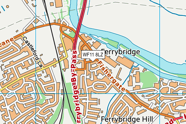 WF11 8LZ map - OS VectorMap District (Ordnance Survey)