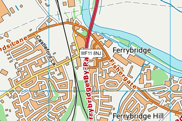 WF11 8NJ map - OS VectorMap District (Ordnance Survey)