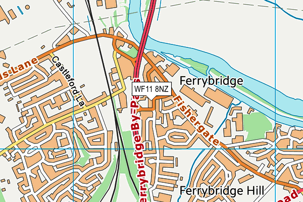 WF11 8NZ map - OS VectorMap District (Ordnance Survey)