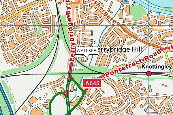 WF11 8PE map - OS VectorMap District (Ordnance Survey)