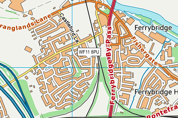 WF11 8PU map - OS VectorMap District (Ordnance Survey)