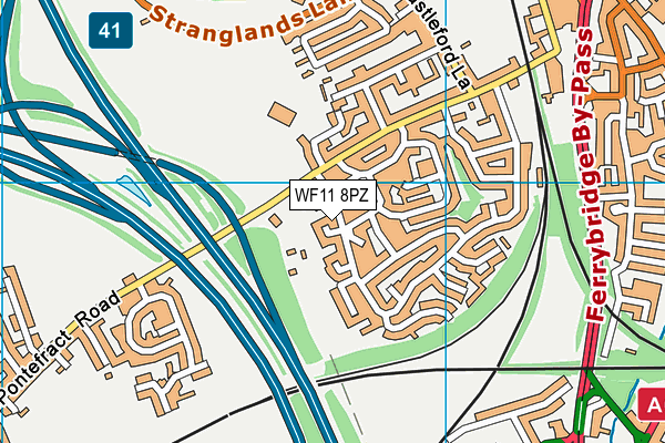 WF11 8PZ map - OS VectorMap District (Ordnance Survey)
