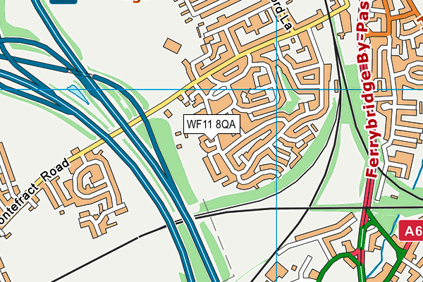 WF11 8QA map - OS VectorMap District (Ordnance Survey)