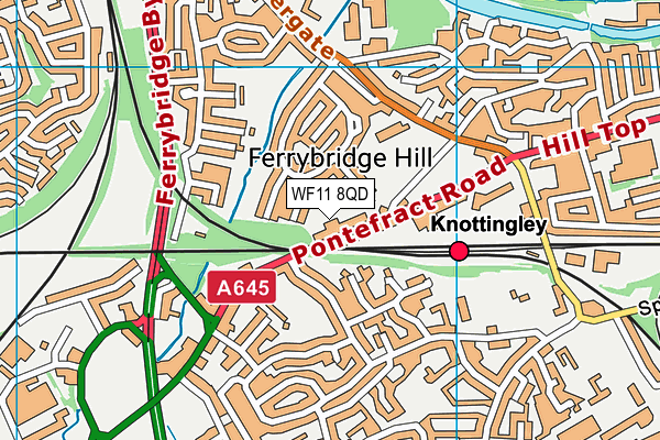 WF11 8QD map - OS VectorMap District (Ordnance Survey)