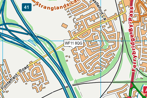 WF11 8QG map - OS VectorMap District (Ordnance Survey)