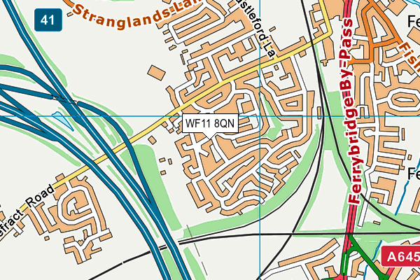 WF11 8QN map - OS VectorMap District (Ordnance Survey)