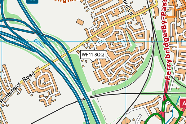 WF11 8QQ map - OS VectorMap District (Ordnance Survey)
