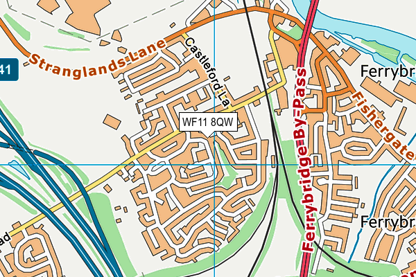 WF11 8QW map - OS VectorMap District (Ordnance Survey)