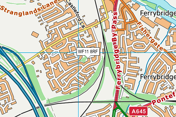 WF11 8RF map - OS VectorMap District (Ordnance Survey)