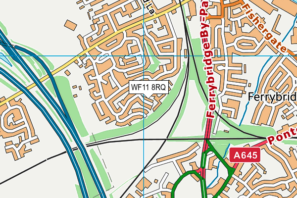 WF11 8RQ map - OS VectorMap District (Ordnance Survey)