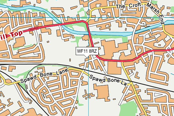 WF11 8RZ map - OS VectorMap District (Ordnance Survey)