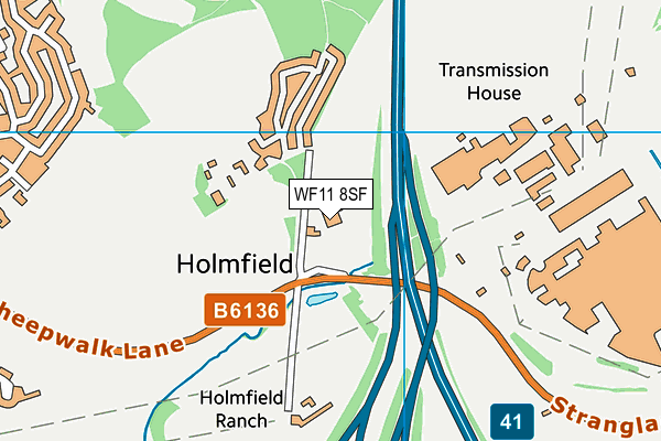 WF11 8SF map - OS VectorMap District (Ordnance Survey)