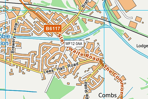 WF12 0AA map - OS VectorMap District (Ordnance Survey)