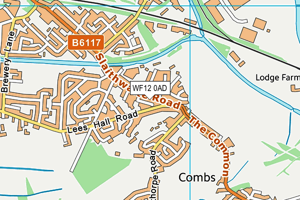 WF12 0AD map - OS VectorMap District (Ordnance Survey)