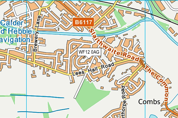 WF12 0AG map - OS VectorMap District (Ordnance Survey)
