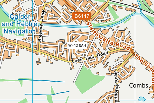 WF12 0AH map - OS VectorMap District (Ordnance Survey)