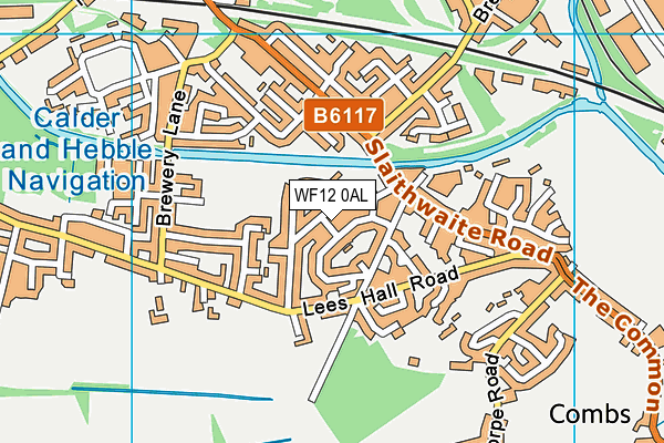WF12 0AL map - OS VectorMap District (Ordnance Survey)