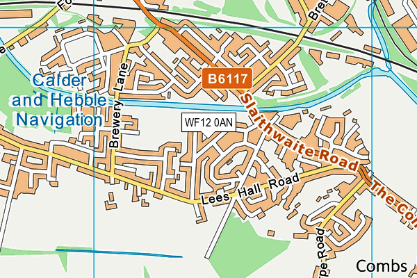 WF12 0AN map - OS VectorMap District (Ordnance Survey)