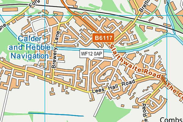 WF12 0AP map - OS VectorMap District (Ordnance Survey)