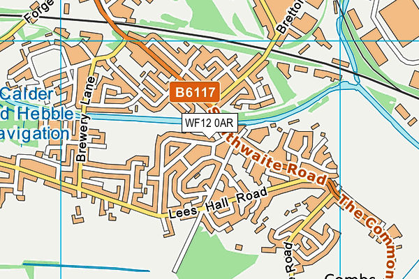 WF12 0AR map - OS VectorMap District (Ordnance Survey)
