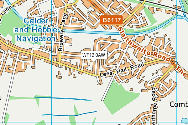 WF12 0AW map - OS VectorMap District (Ordnance Survey)