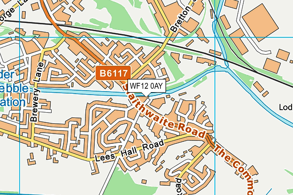 WF12 0AY map - OS VectorMap District (Ordnance Survey)