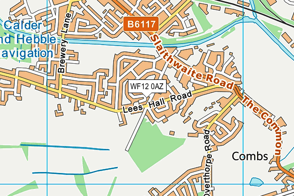 WF12 0AZ map - OS VectorMap District (Ordnance Survey)