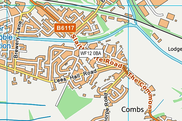 WF12 0BA map - OS VectorMap District (Ordnance Survey)