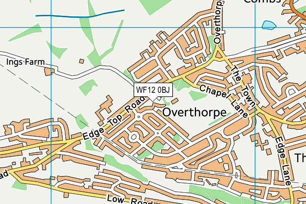 WF12 0BJ map - OS VectorMap District (Ordnance Survey)