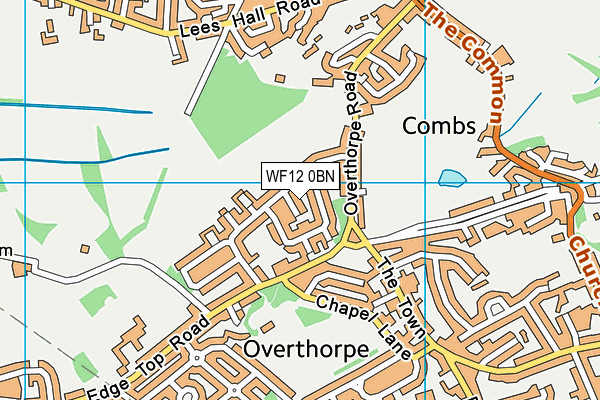 WF12 0BN map - OS VectorMap District (Ordnance Survey)