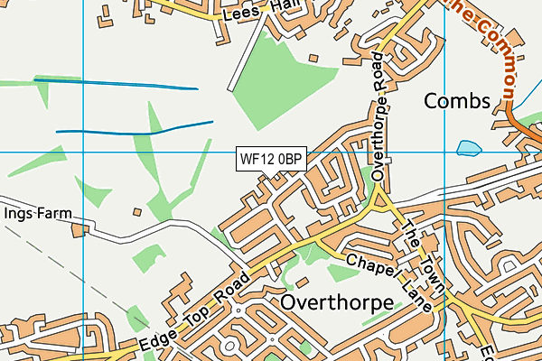 WF12 0BP map - OS VectorMap District (Ordnance Survey)