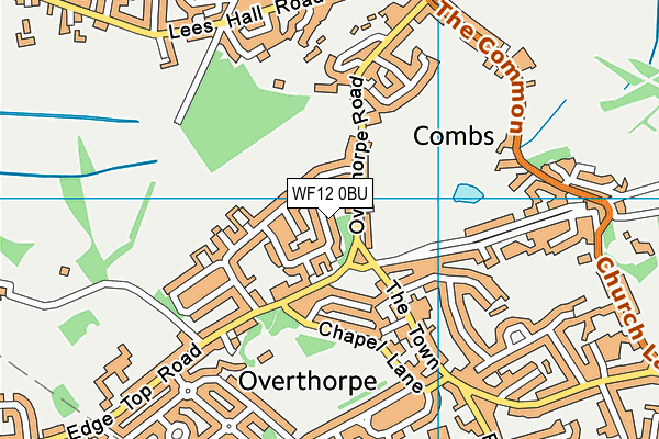 WF12 0BU map - OS VectorMap District (Ordnance Survey)