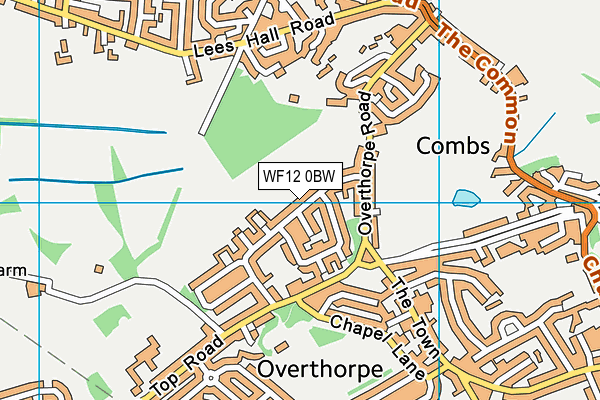 WF12 0BW map - OS VectorMap District (Ordnance Survey)