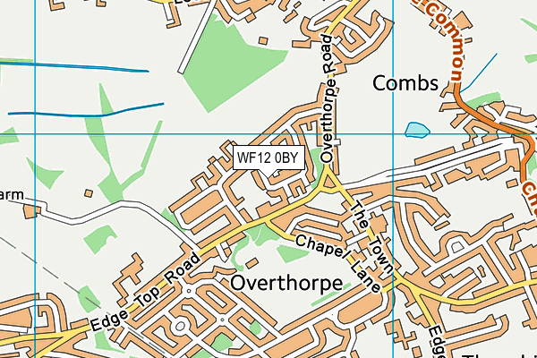 WF12 0BY map - OS VectorMap District (Ordnance Survey)