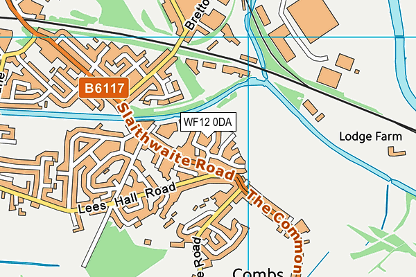 WF12 0DA map - OS VectorMap District (Ordnance Survey)