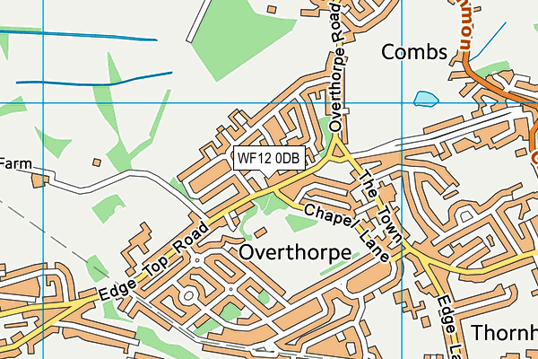 WF12 0DB map - OS VectorMap District (Ordnance Survey)