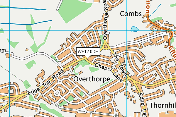 WF12 0DE map - OS VectorMap District (Ordnance Survey)