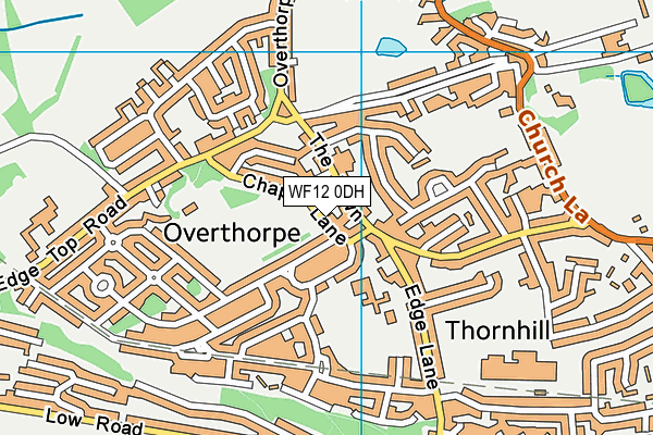 WF12 0DH map - OS VectorMap District (Ordnance Survey)