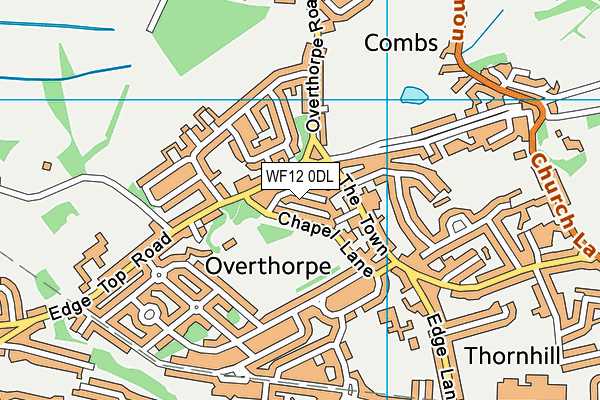 WF12 0DL map - OS VectorMap District (Ordnance Survey)