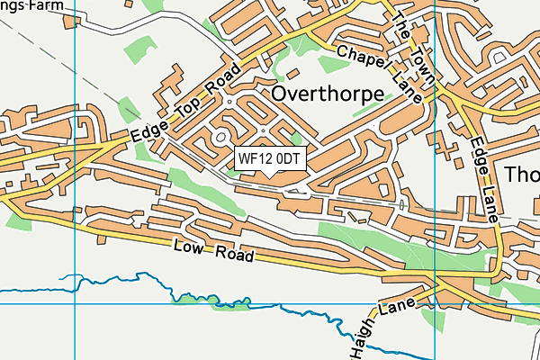 WF12 0DT map - OS VectorMap District (Ordnance Survey)