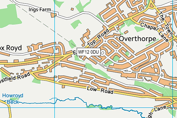 WF12 0DU map - OS VectorMap District (Ordnance Survey)